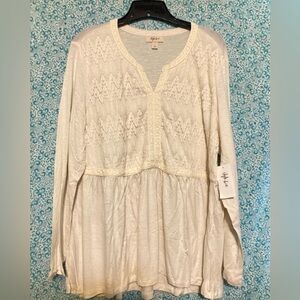Style & Company Blouse w/ lace accent